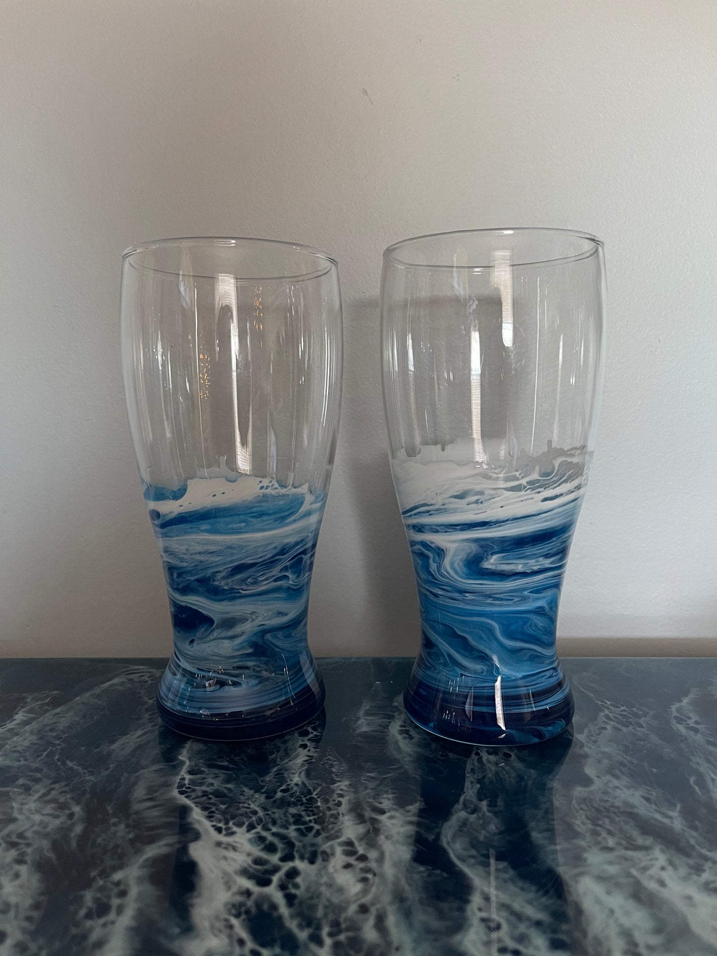 Ocean Resin Pilsner Glass Blue