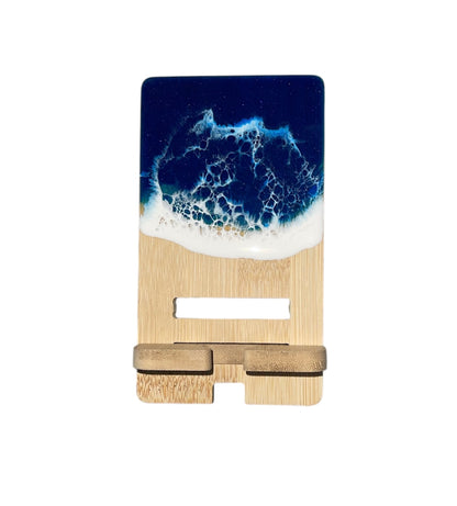 Ocean Resin Bamboo Cell Phone Stand