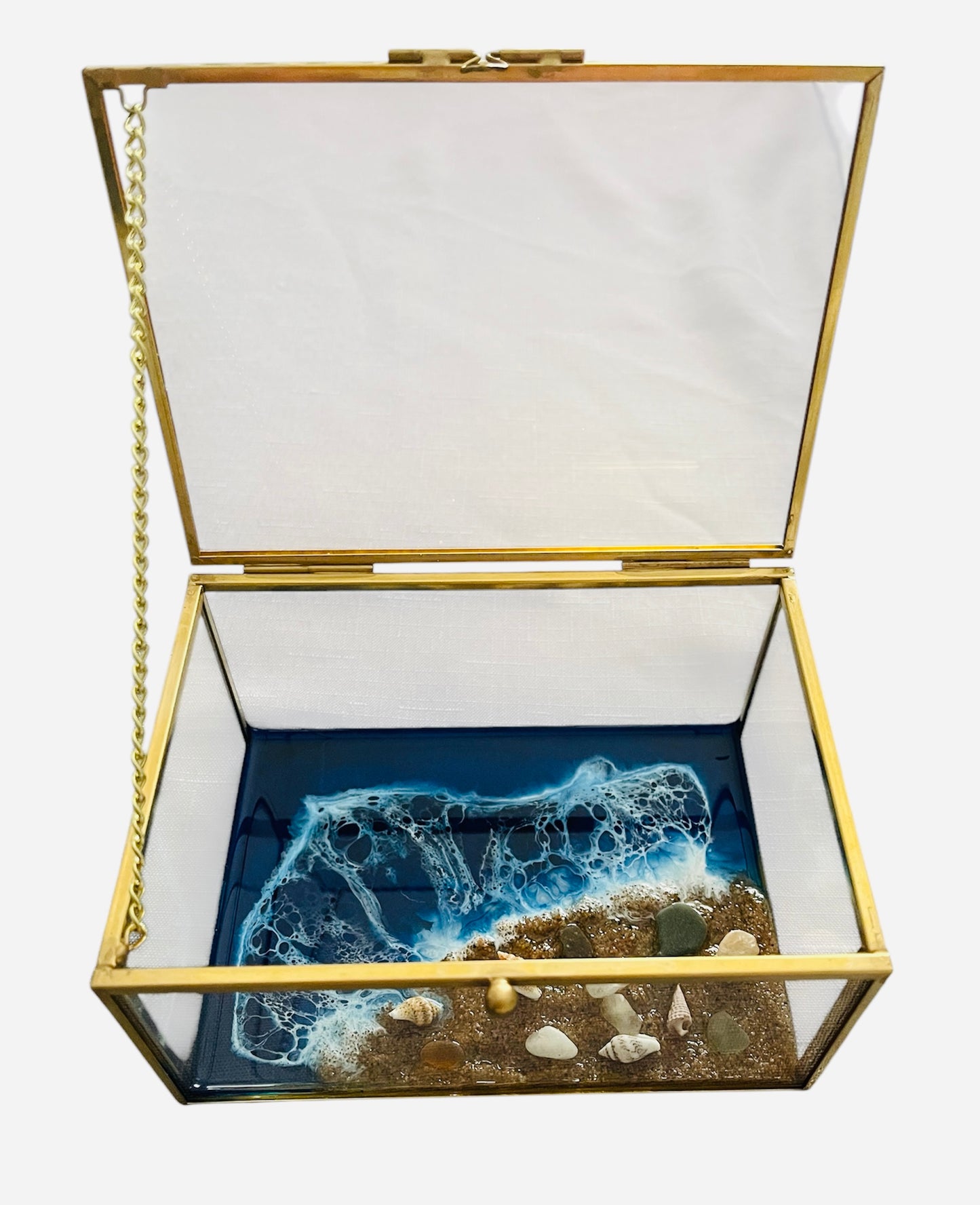 Glass Ocean Resin Jewelry Box