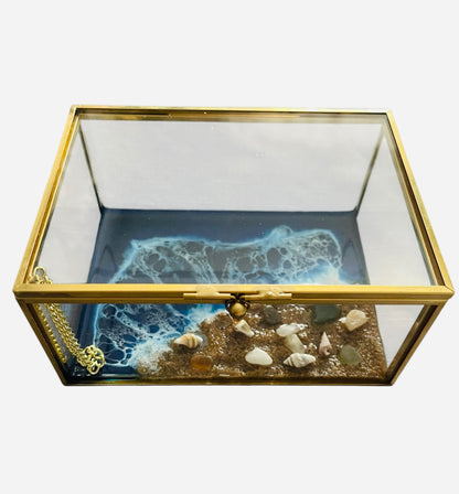Glass Ocean Resin Jewelry Box