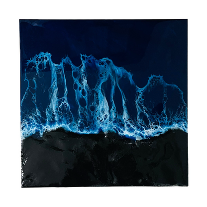 Set of 2 12”x12” Ocean Resin Wall Art