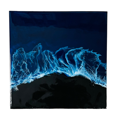 Set of 2 12”x12” Ocean Resin Wall Art