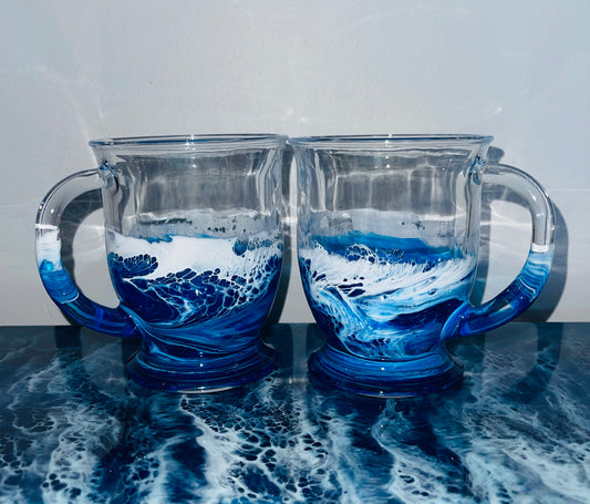 Ocean Resin Glass Coffee Mugs
