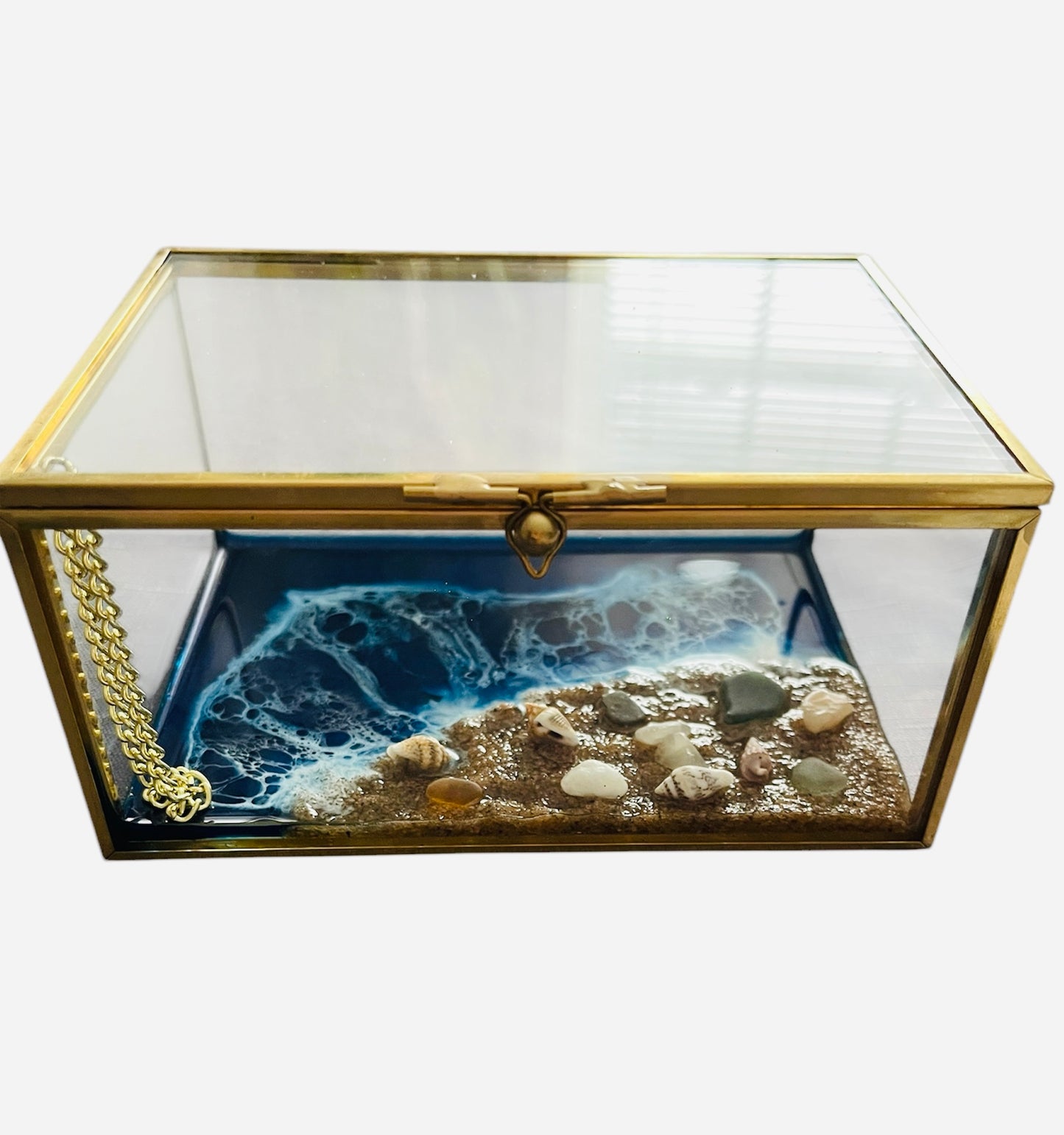 Glass Ocean Resin Jewelry Box